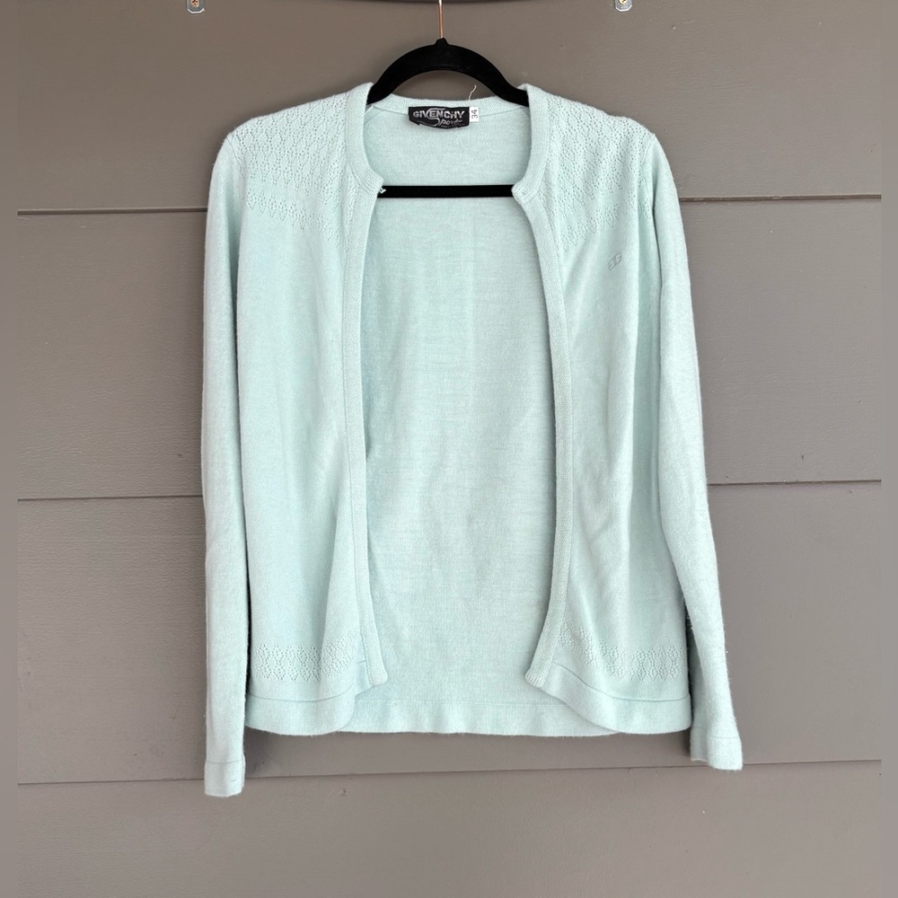 Givenchy Sport Rare Vintage 1970s Knit Mint Green Cardigan